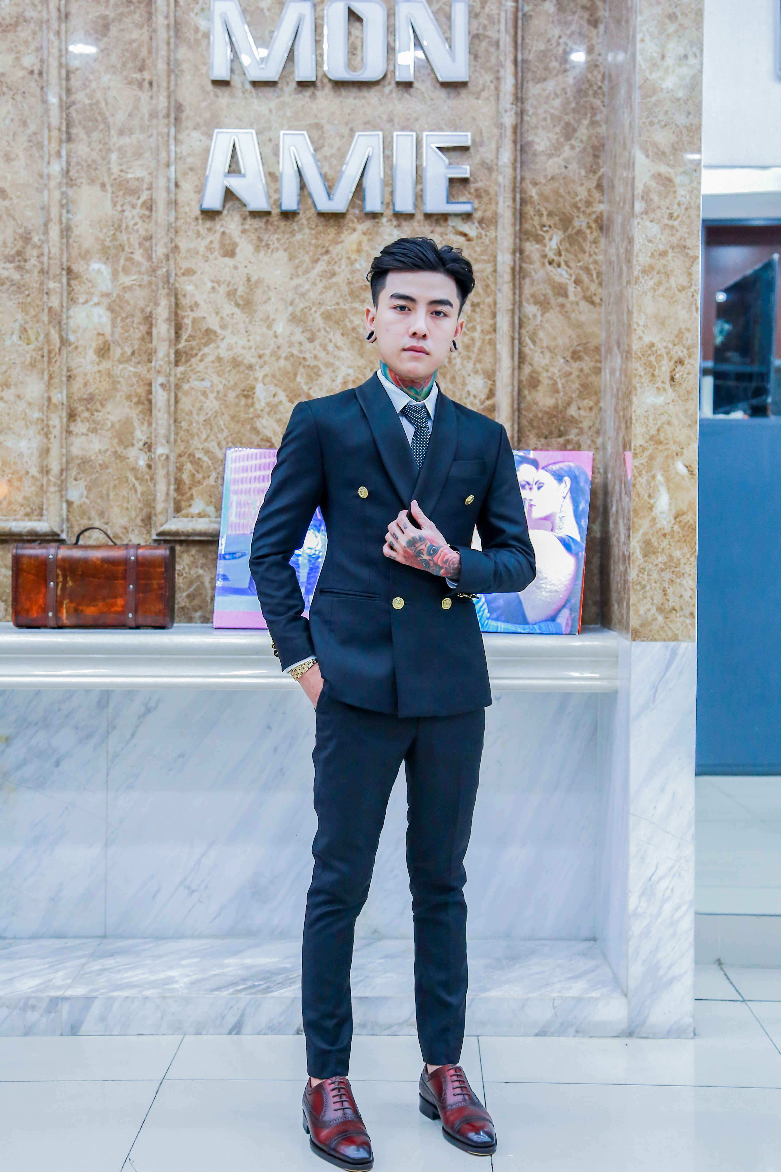 Suit Xanh 2 Hàng Khuy Slim Fit